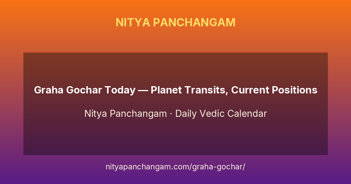 Graha Gochar Today — Planet Transits, Current Positions | Vedic