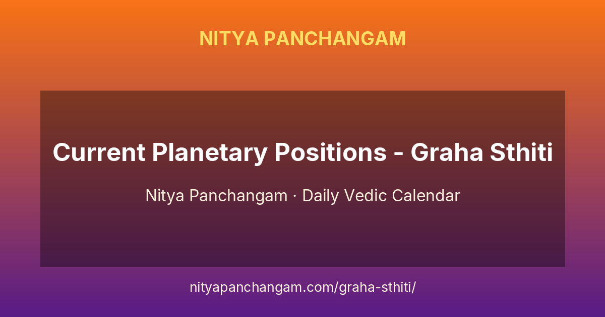 Current Planetary Positions - Graha Sthiti