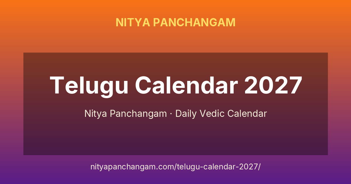 Telugu Calendar 2027